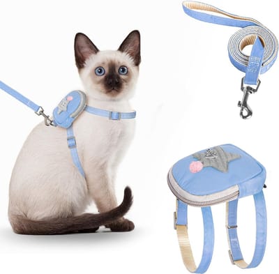 Lexium Kattenharnas - Kattentuigje met looplijn - Katten harnas - Kattenharnas met leiband - Kattenharnas met looplijn - Kattenlijn - Kattentuig