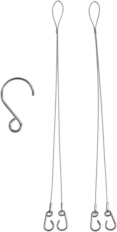 Hanging Chain van Titanium en RVS met Haak voor Grillpan - Duurzaam en Sterk, Ideaal voor Buiten koken