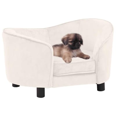 vidaXL - Hondenbank - 69x49x40 - cm - pluche - crèmekleurig