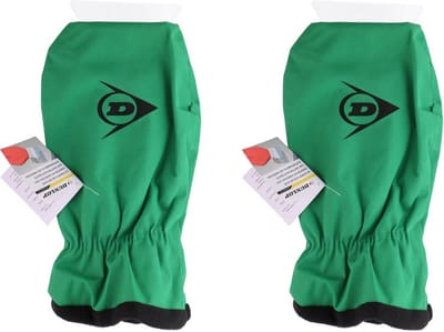 2x Ijskrabbers met warme handschoen groen 35 cm - Autoruiten ijskrabber - Auto winter accessoires