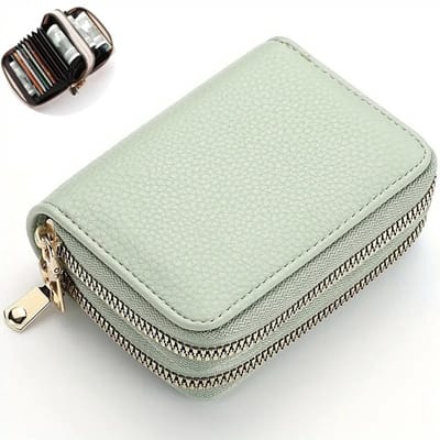 Dames Portemonnee - Portefeuille dames - Portemonnee dames klein – Immitatieleer - Bankpashouder - Card holder - Card wallet - Modern - LOUZIR