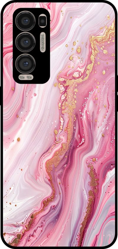 Smartphonica Telefoonhoesje Geschikt voor Oppo Find X3 Neo met marmer opdruk - TPU backcover case marble design - Roze geschikt voor Oppo Find X3 Neo