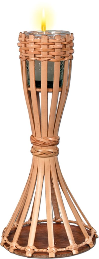 360 DEGREES - Tafeldecoratie bamboefakkel 28 cm met kaars