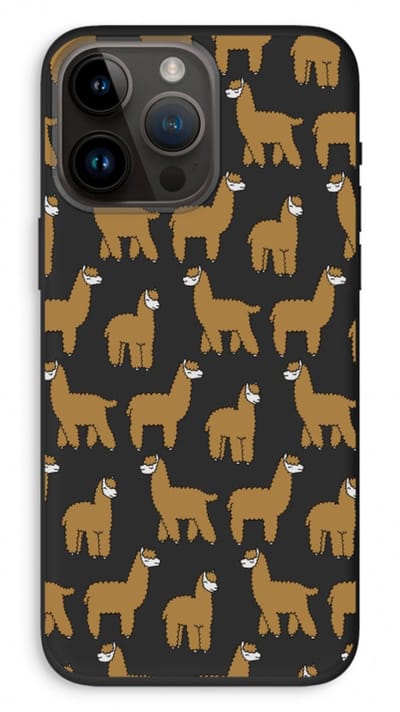 Case Company® - Hoesje geschikt voor iPhone 14 Pro Max hoesje - Alpacas - Biologisch Afbreekbaar Telefoonhoesje - Bescherming alle Kanten en Schermrand