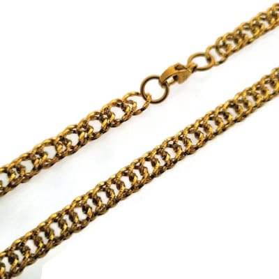 Aramat Jewels | Halskettingen | Goudkleurige Gedraaide Stalen Ketting – Twisted Schakelketting RVS Unisex | | | |5mm | Staal | Volwassenen | Verkleurd niet