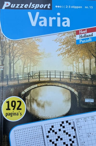 Varia puzzelboek niveau 2-3 stippen 192 pagina’s extra dik vakantie puzzelboekje