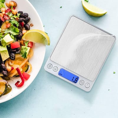QTTVBTNA - Digitale Mini Keukenweegschaal – 0.01g Precisie – Roestvrij Staal – 500g Capaciteit – LCD Display