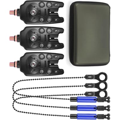 Visbeetmelders en Ketting Alert Swingers Set LED Indicator Alert Vis Swingers met Rits blauw