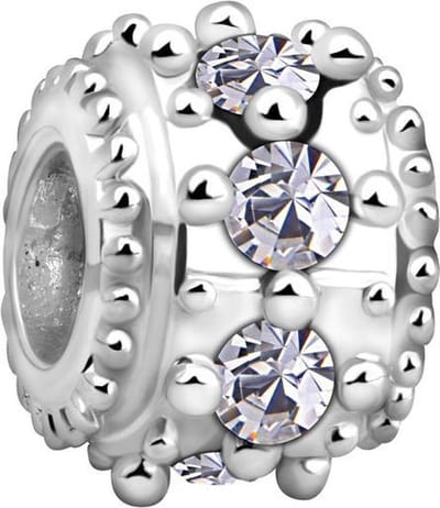 Quiges - 925 - Zilveren - Bedels -Sterling zilver - Beads - Zirkonia Kraal Charm - Geschikt – voor - alle bekende merken - Armband Z585
