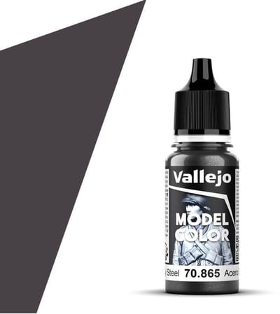 Vallejo Hobbyverf Acrylverf - 70865 Model Color Oily Steel - Acryl Verf flesje - 17 ml