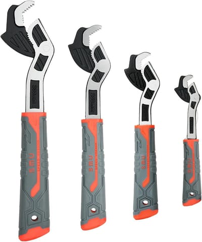 Verstelbare Sleutel Set 4-Delig - Zelfborgende Pijpsleutels voor Loodgieterswerk & Montage - Inclusief 150mm t/m 300mm