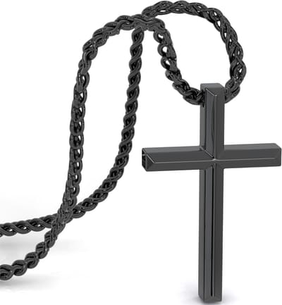 SERASAR Premium ketting heren [Vertrouwen] | Roestvast roestvrij staal | Stabiele ketting | Veilige sluiting | Kleur: Zwart | Lengte: 50cm | Inclusief sieradendoosje
