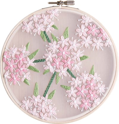 LEISURE ARTS Borduurpakket Wilde Engelwortel - DIY pakket volwassenen - Muurdecoratie - 15cm