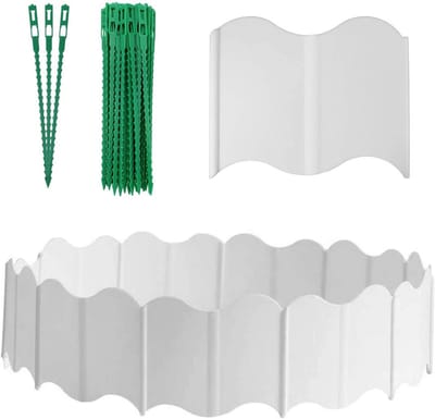 Tuinranden decoratief - Gazonranden bloembed - Tuin afscheiden - Eenvoudig te installeren - 40 stuks - Wit