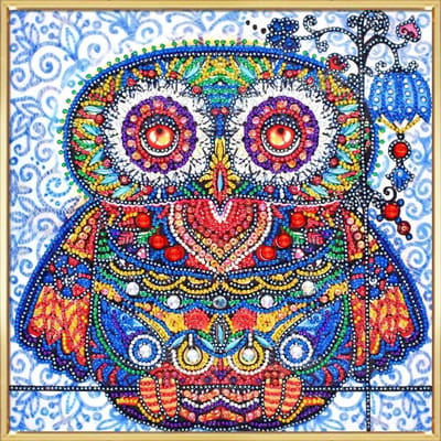 5d Diamant Broderie Hibou Diamant Peinture Point De Croix Animal Strass Image 30x30 red