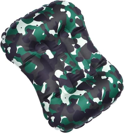 Hemobllo Inflatable Cushion Outdoor Camouflage Camping Cushion Camping Pillows Hood Sleepers Neck Air Cushion Support Compressible Outdoor Cushions Portable Camping Cushion Tpu Vegetable