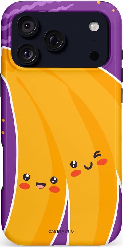 Casetastic hoesje geschikt voor Apple iPhone 17 Pro Max - MagSafe - Dubbellaagse bescherming - Blije Banaan - Fashion Case - Lavendel Geel