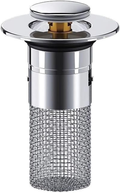Gootsteen Afvoerstop - Wastafel Plug - Afvoer Verstopping Voorkomen - Geïntegreerde Haarzeef - Universeel - Koper
