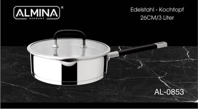 Almina Koekenpan - RVS - Met Deksel - Ø26 cm - 3 Liter
