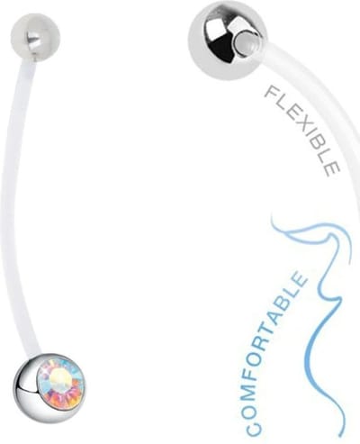 Fako Bijoux® - Zwangerschapspiercing - Kristal - Multicolour