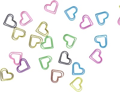 Hartvormige paperclips - 100 stuks metalen clips voor notities, school, kantoor en bruiloften