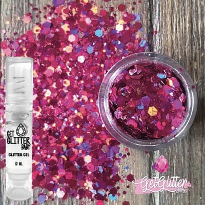 GetGlitterBaby® - Biologische / Biologisch afbreekbare Fel Roze Chunky Festival Glitters voor Lichaam en Gezicht / Biodegradable Face Body Jewels Glitter en Glitter HuidLijm