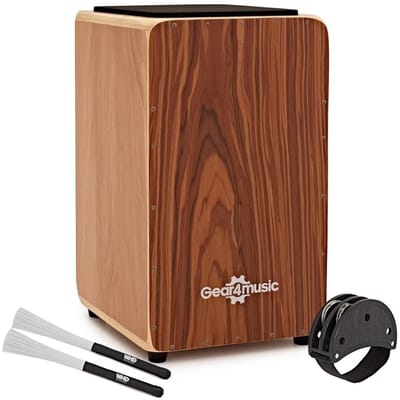 Cajon van Gear4music, Sapele, met Draagtas en Accessoires