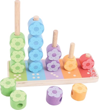 Bigjigs Wooden Stacking Game Flowers 16 pcs.