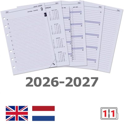 Kalpa 6201-26-27 210 x 144 mm 2026 en 2027 A5 Planner Vulling NL EN