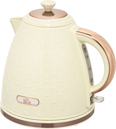 HOMCOM waterkoker Kunststof, roestvrij staal 24,2L x 19,5B x 23,4H cm Beige