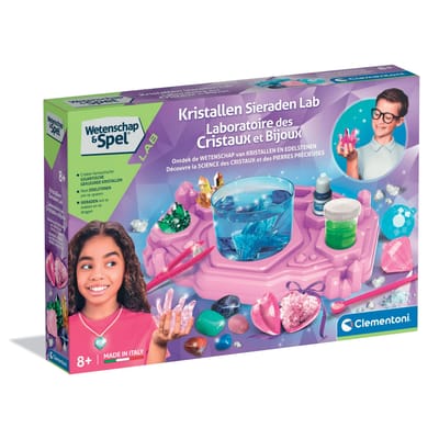 Clementoni - Wetenschap & Spel - Kristallen Sieraden Lab - STEM speelgoed - Vanaf 8 jaar