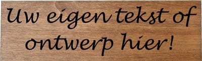 Palisander houten plank te personaliseren met naam, eigen tekst of eigen ontwerp - naambord - bewegwijzering 37x10cm