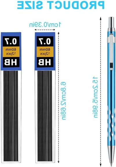 Mechanisch potlood 0.7 mm met 2 HB navullingen voor kinderen en studenten, ideaal voor tekenen, schetsen en schrijven.