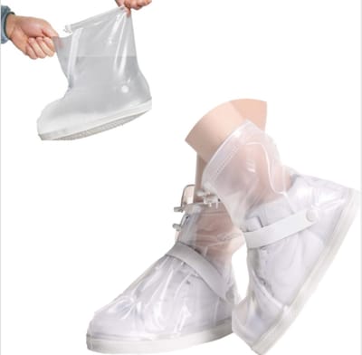 Schoenovertrekken - waterdicht - antislip - herbruikbaar - geschikt voor fietsen of wandelen - lichtgewicht en antislip - unisex - maat M - wit