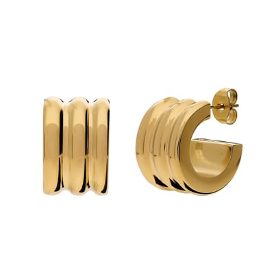 Lucardi Dames Stainless steel oorringen voor dames - Oorbellen - Staal - Goudkleurig