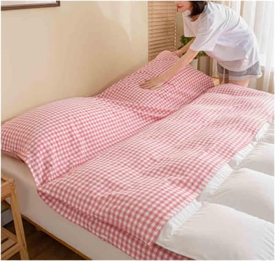 Slaapzakvoering Katoen - Reislaken Slaapzak - Comfortabel Slapen - Lichtgewicht Compact - 80x210cm - Roze