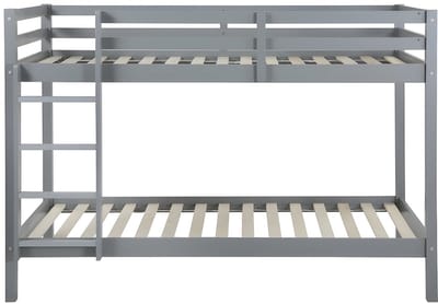 Vente-unique Stapelbed hout grijs 90 x 190 cm ANICET