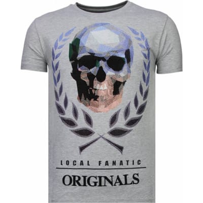 Local Fanatic Skull originals rhinestone t-shirt