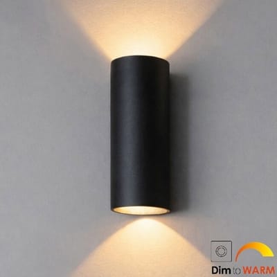 Artdelight Wandlamp Brody2 Zwart Led IP65 Dim To Warm