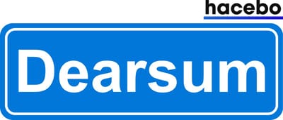 Hacebo - Plaatsnaam Sticker - 29x10 CM - Dearsum sticker - Verkeersborden sticker - grappige cadeaus - Dearsum