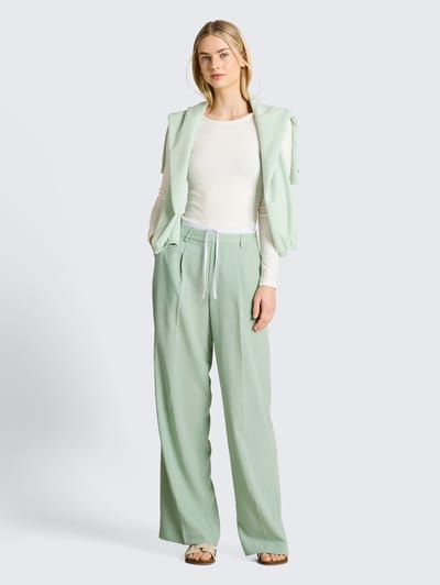 Tom Tailor Denim - Wide Leg-broek in 2-in-1-look - Maat XXL - light matcha green