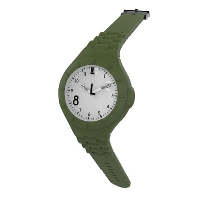 TOO LATE - siliconen horloge - MASH UP LORD FAT - Ø 45 mm - ARMY GREEN