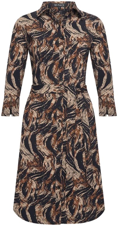 MI PIACE - Travel Jurk Swirly Print 202092 Rust - Maat : XS