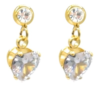 Oorbellen Hart - Zirkonia - RVS - 13 mm - Goudkleurig – valentijn – cadeau