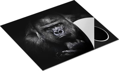 Chefcare Inductie Beschermer Gorilla - Zwart Wit - 60x50 cm - Afdekplaat Inductie - Kookplaat Beschermer - Inductie Mat