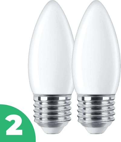 Sidef Kaars Gloeilamp E27 - 25W - Warm Wit Licht - Dimbaar - Mat - 2 stuks