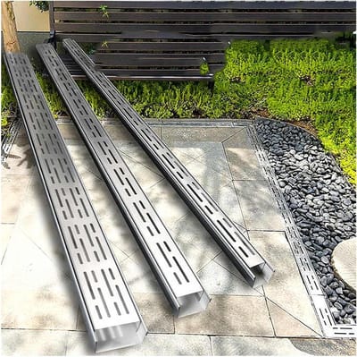 Trench Drain Rooster - Afvoer Gootsysteem - Water Afvoeren - Roestvrij Staal - 100 cm - Zilver