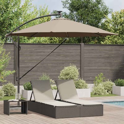 vidaXL - Parasol - 294 - x - 294 - x - 248 - cm - Polyester - en - Aluminium - Taupe