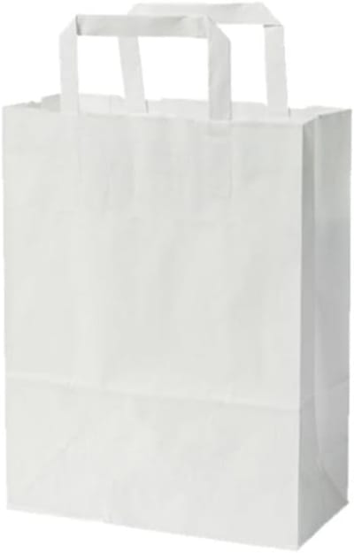 250 Witte Papieren Draagtassen - Herbruikbaar en Stevig - 22x28 cm