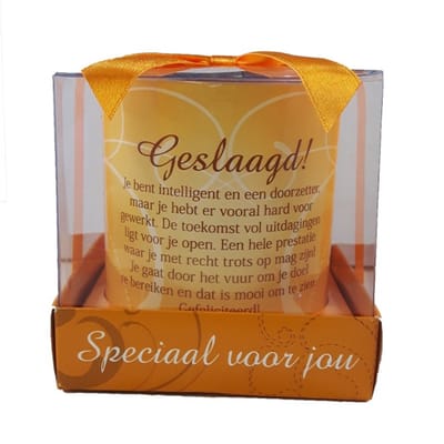 Theelicht houder - Geslaagd - speciaal voor jou